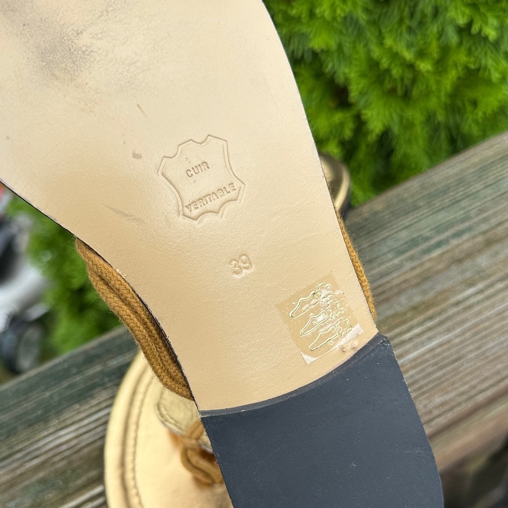 Gold Women's Slide Sandals flip flops L. Effel size 8 or 39EU - Picture 5 of 7